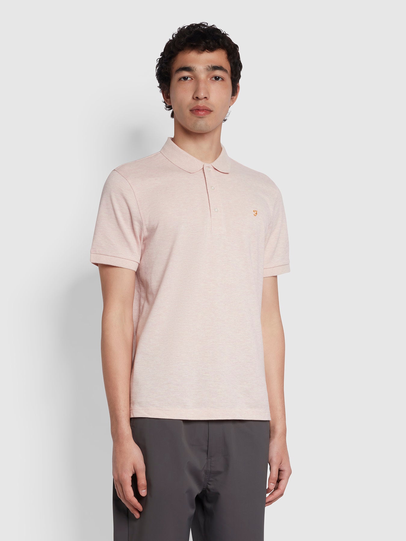Farah Blanes Slim Fit Organic Cotton Polo Shirt In Pink