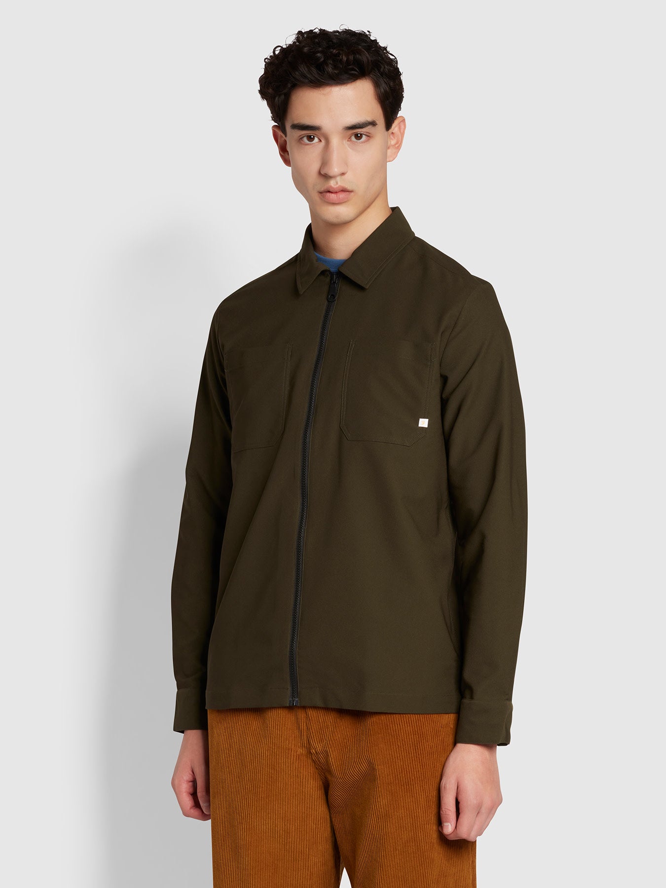 View Stenmark Relaxed Fit Long Sleeve Overshirt In Evergreen information