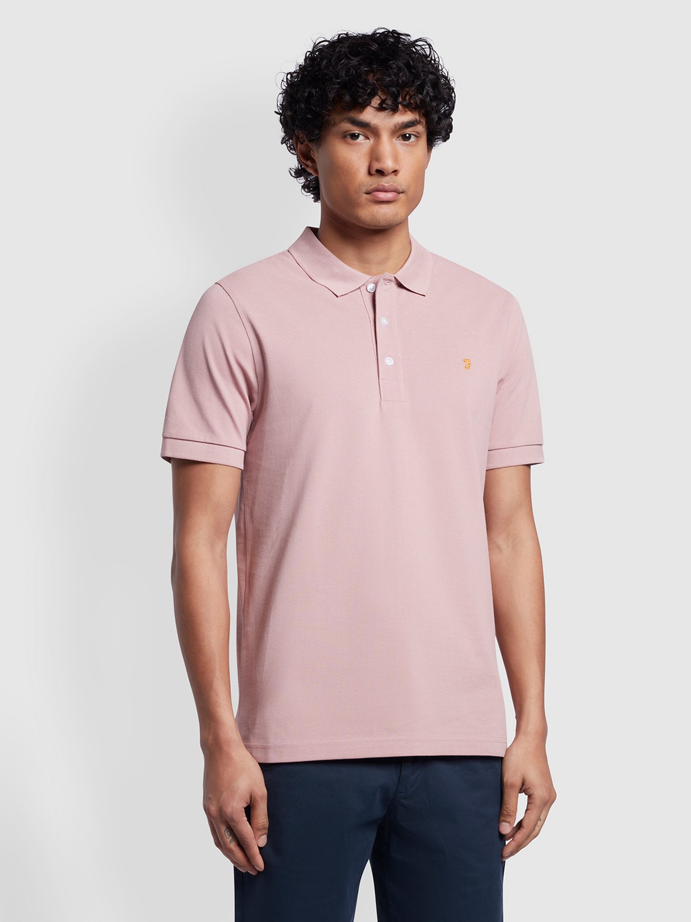 View Farah Blanes Slim Fit Short Sleeve Polo Shirt In Dark Pink Pink Mens information