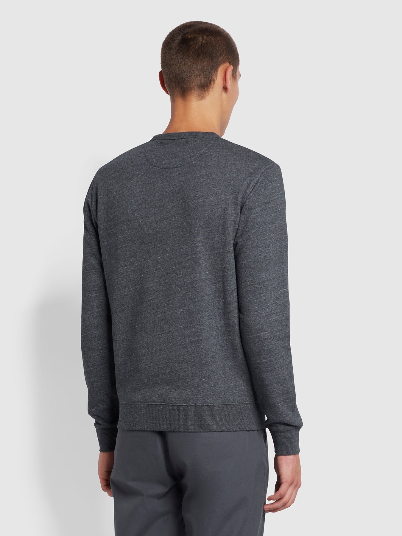 Tim Crew Neck Organic Cotton Sweatshirt In Farah Grey Marl