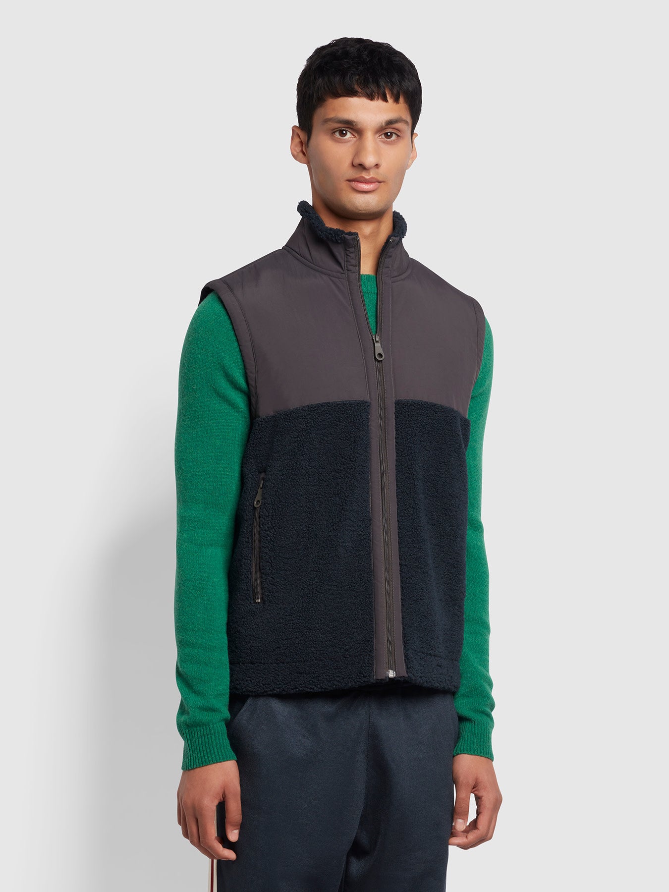 View Nehemah Sherpa Gilet In True Navy information