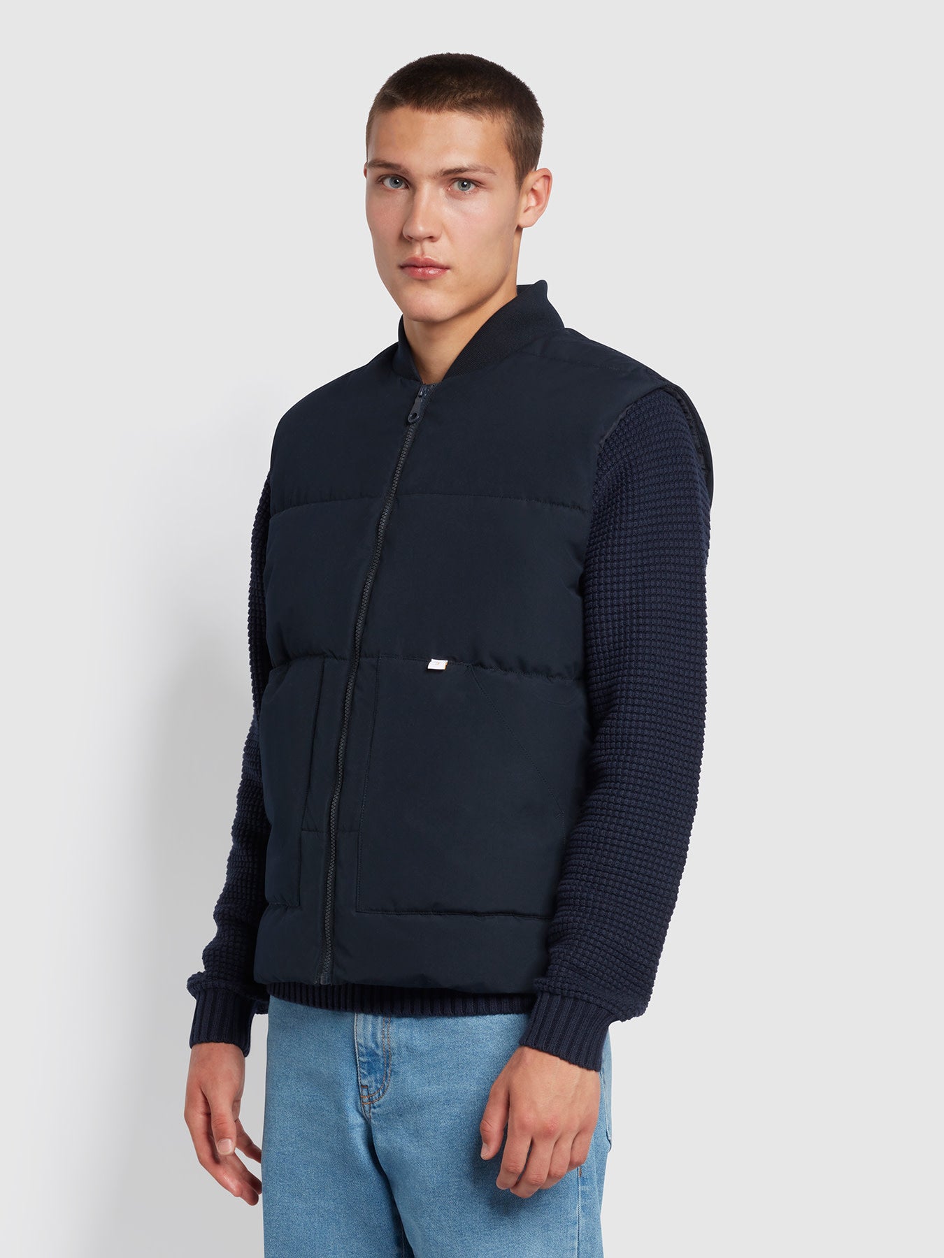 View Walters Regular Fit Recycled Gilet In True Navy information