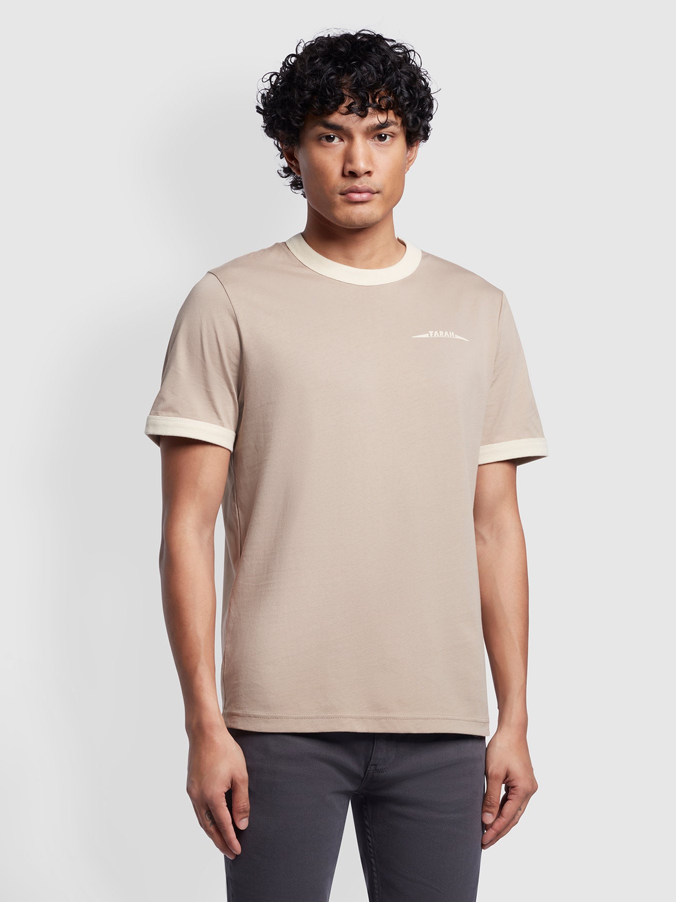 View Clive Regular Fit Print TShirt In Smoky Brown information