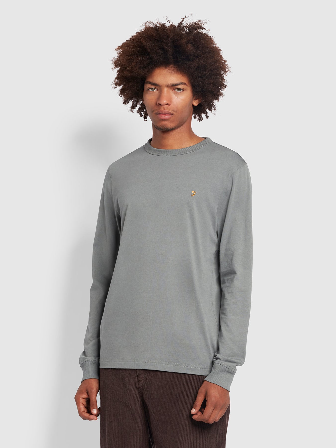 View Farah Worthington Regular Fit Organic Cotton TShirt Grey Mens information