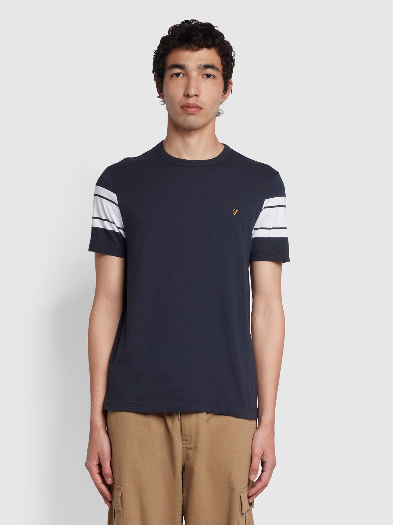 Farah Webber Slim Fit Short Sleeve T-Shirt In Blue