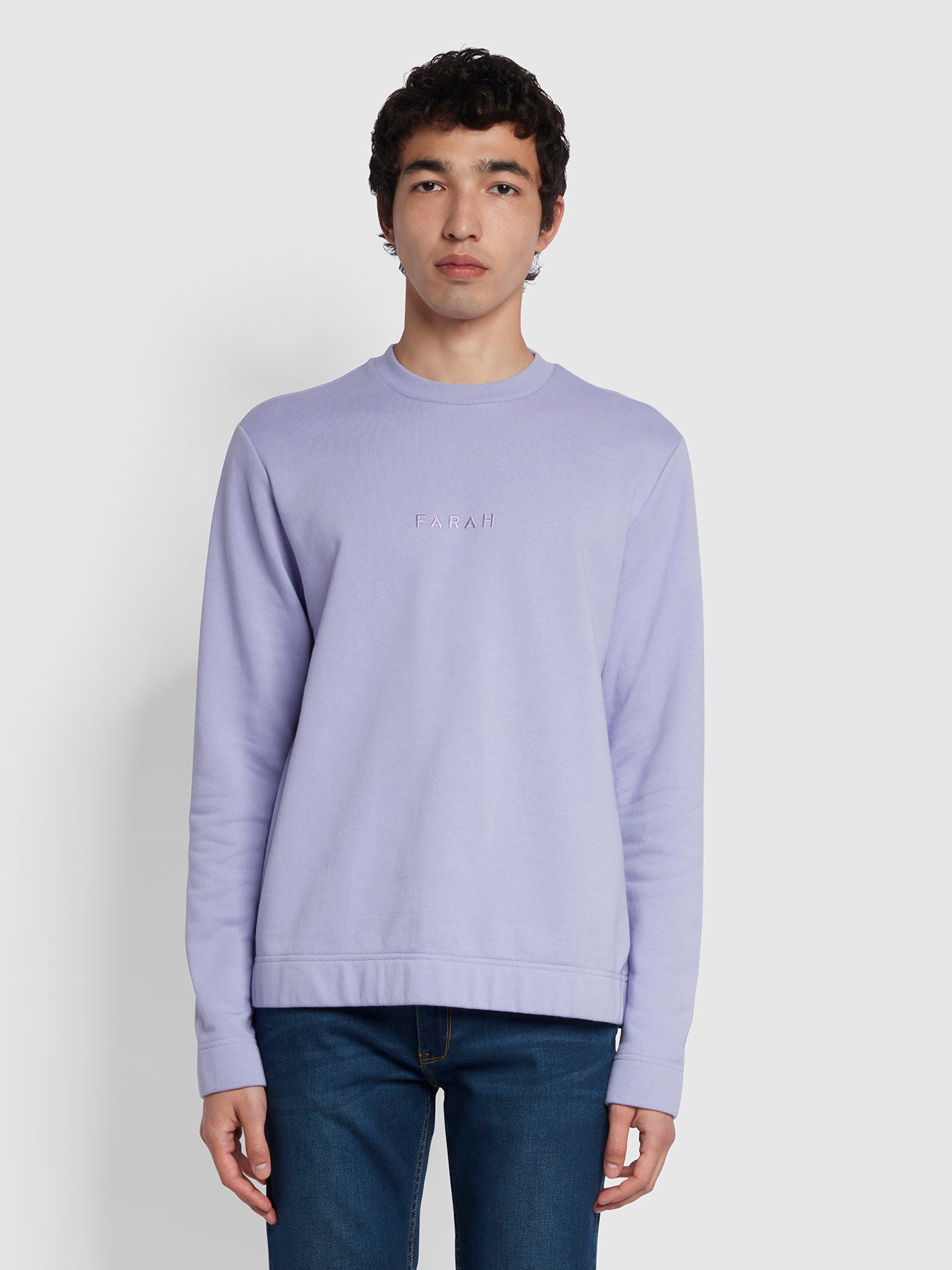 View Cave Organic Cotton Crew Neck Sweatshirt In Dusty Lilac information