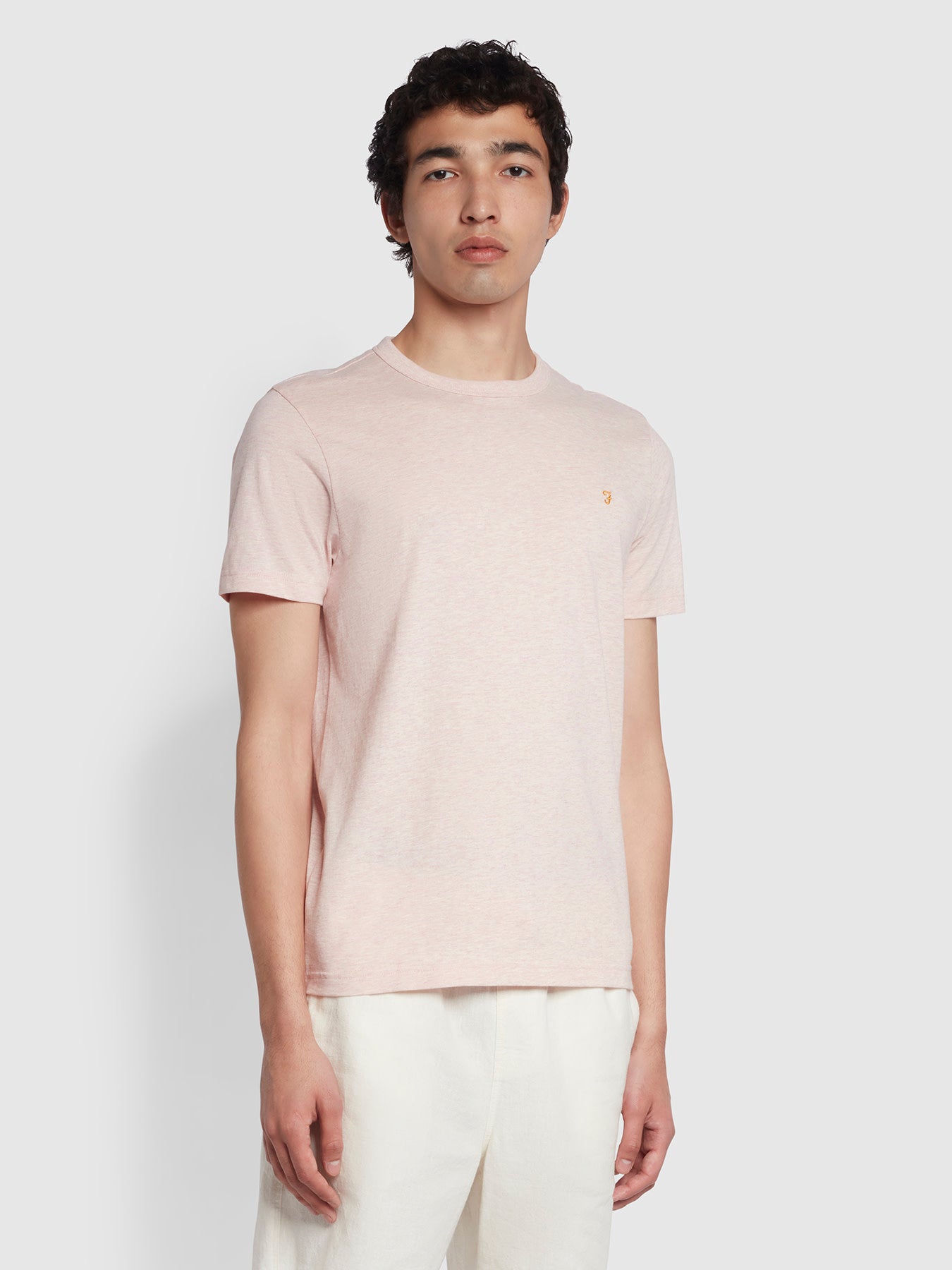 View Danny Slim Fit Organic Cotton TShirt In Corinthian Pink Marl information