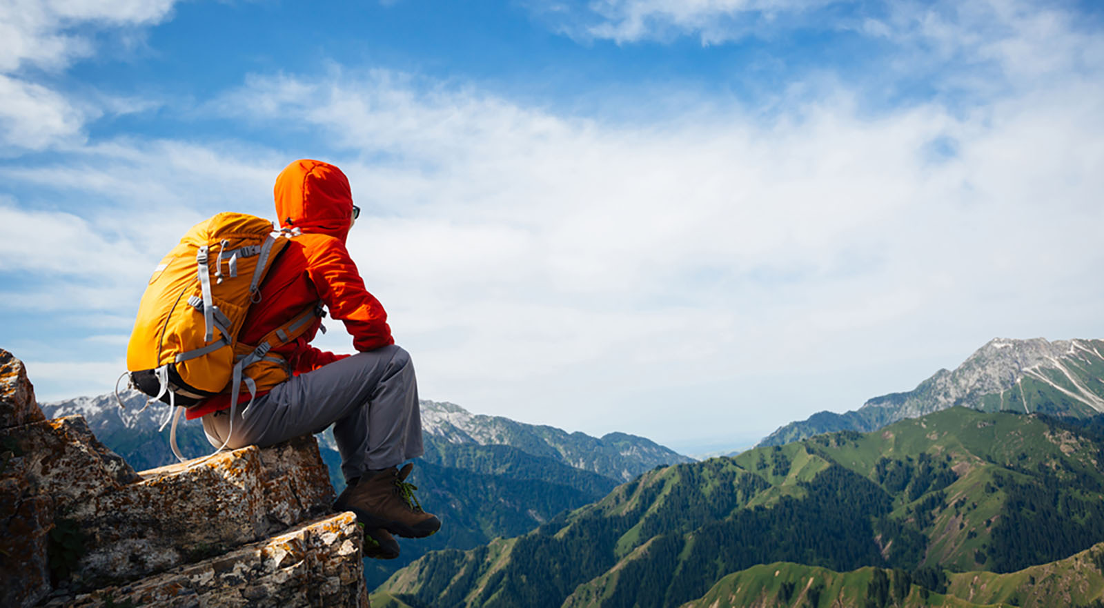 Woman hiker admiring the view