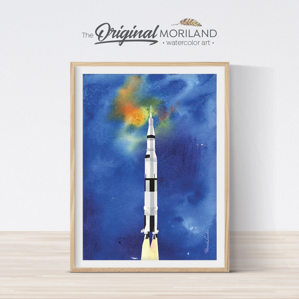 Wall Art Print Space Launch Rocket in Sky, Gifts & Merchandise