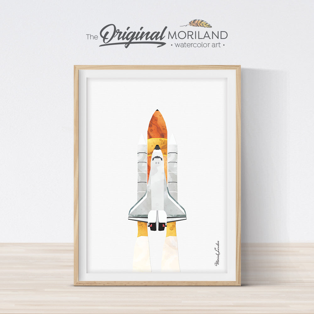 Wall Art Print Space Launch Rocket in Sky, Gifts & Merchandise