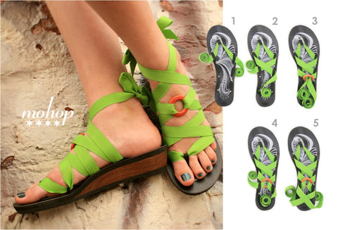 Mohop Styling Cards - How to Tie - Ribbon Sandal Inspiration