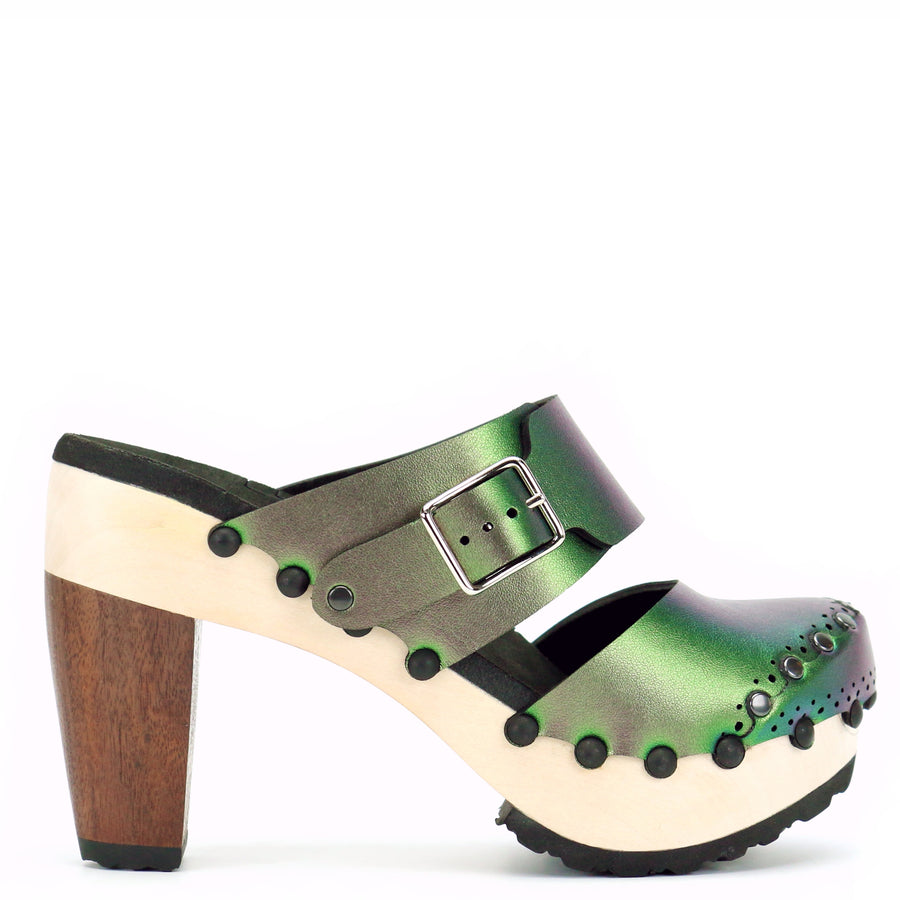 high heel mule clogs