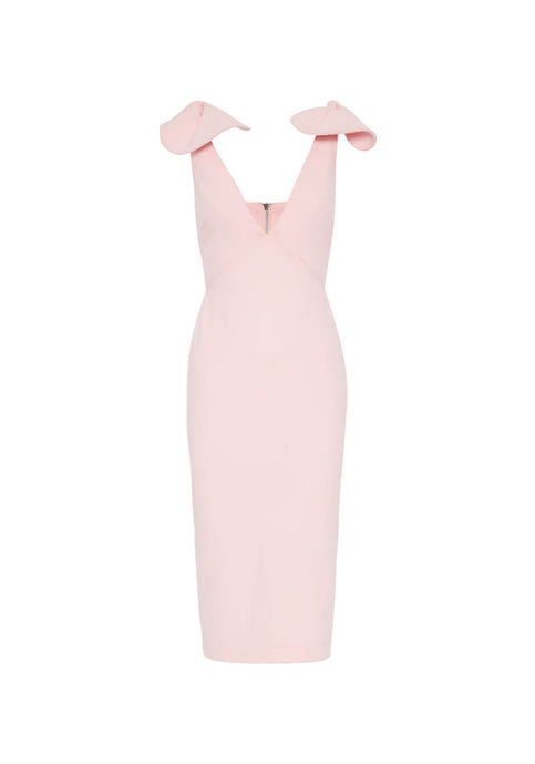 by johnny pink punch one shoulder midi dress