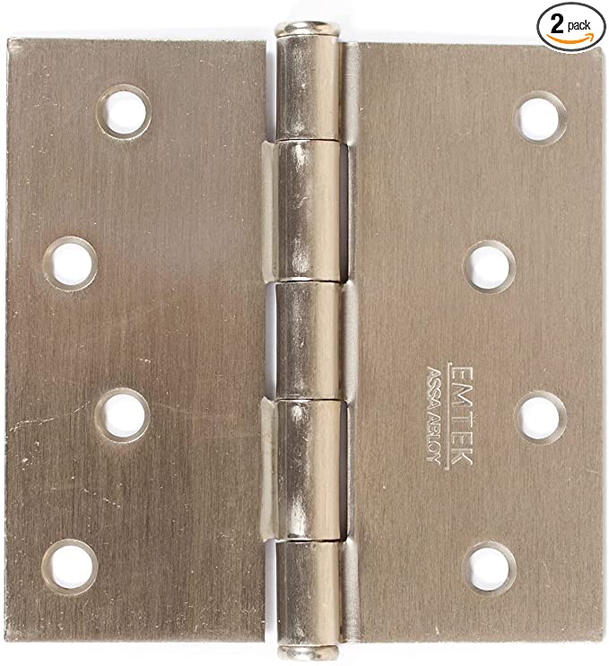 Emtek 4" x 4" Square Corner Plain Bearing Mortise Hinge - 4 count 91014US15