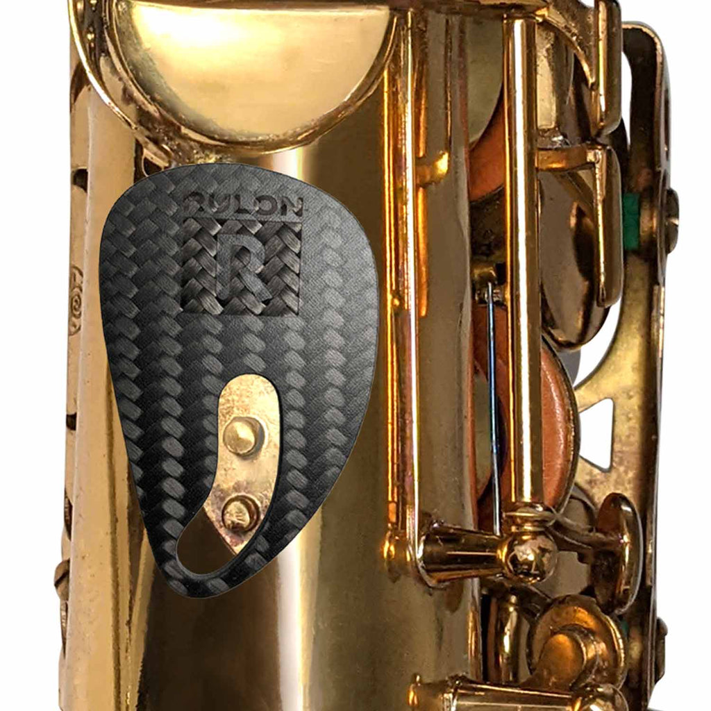 Tenor sax with half installed thumb rest by RULON