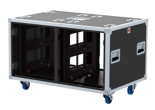 Double 12U 19 Workstation Flightcase