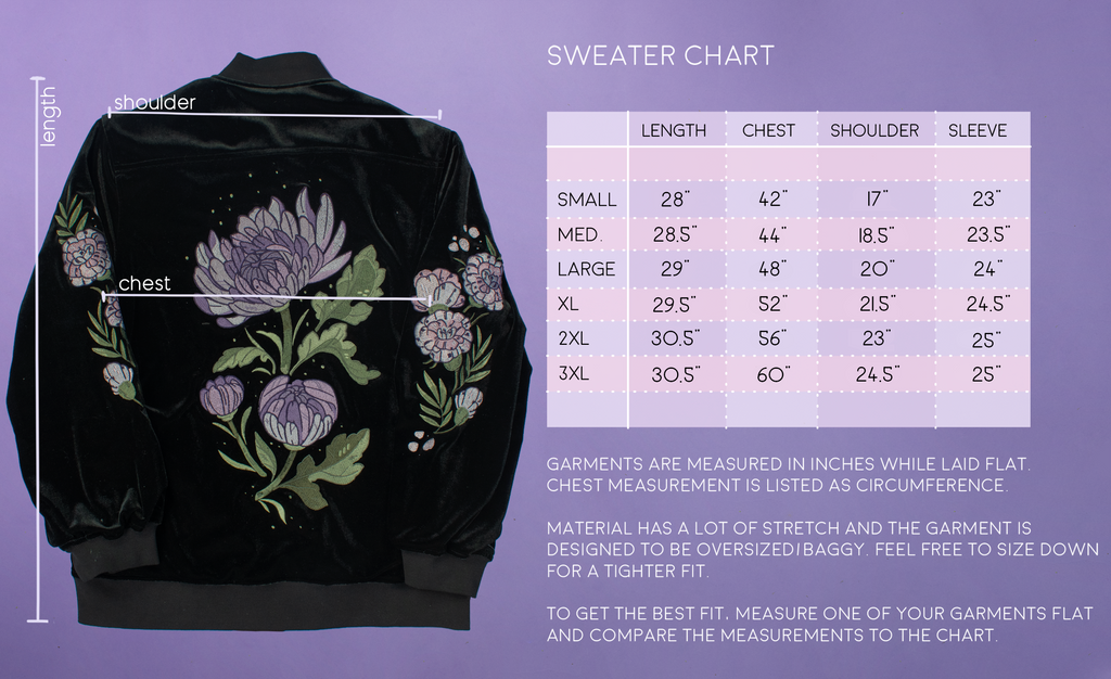 Sizing Charts & Apparel Care – Morningwitch