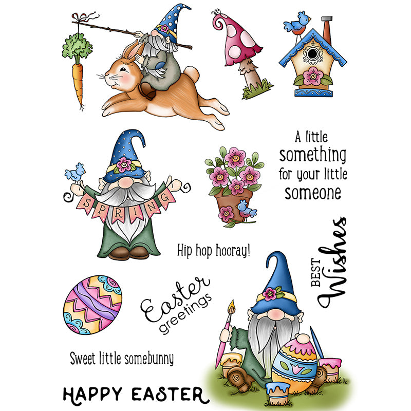 Happy Gnomes Dies with Stamps