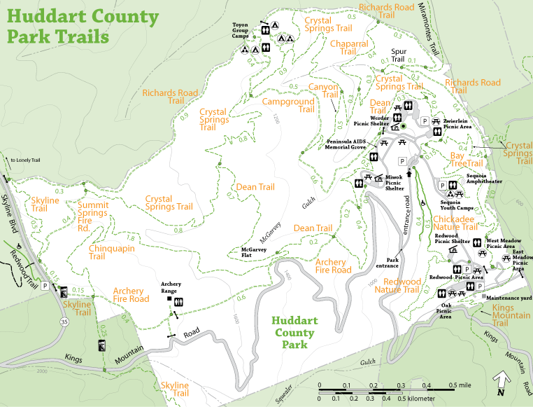 Huddart Park trails map