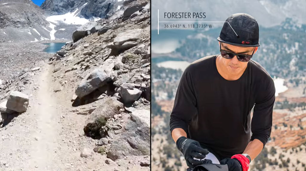 Billy Yang running - Forester Pass