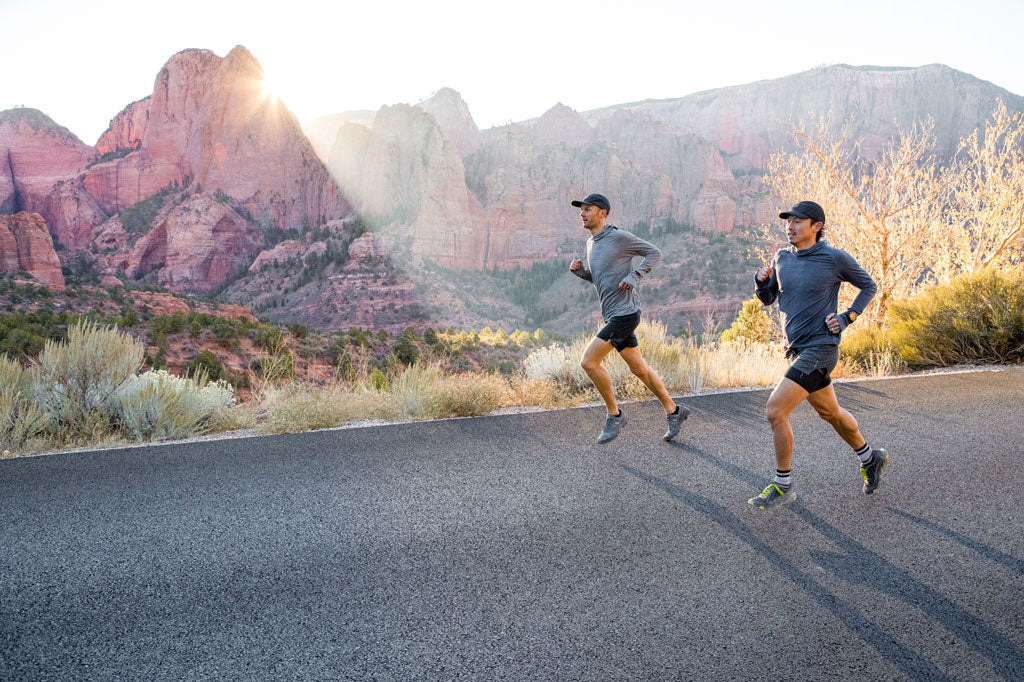 Floris Gierman running with Greg Sisengrath Zion