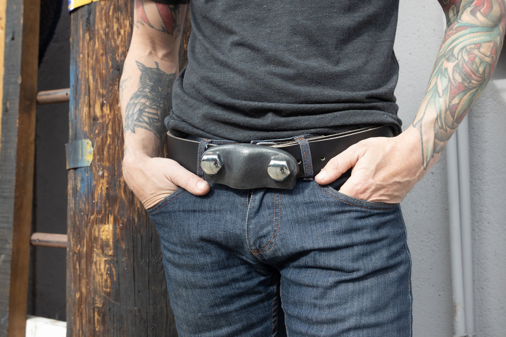 binnenkomst Inloggegevens Verzorger The Stainless Steel Knuckle Buckle with Handcrafted leather belt – Nash  Motorcycle Co.