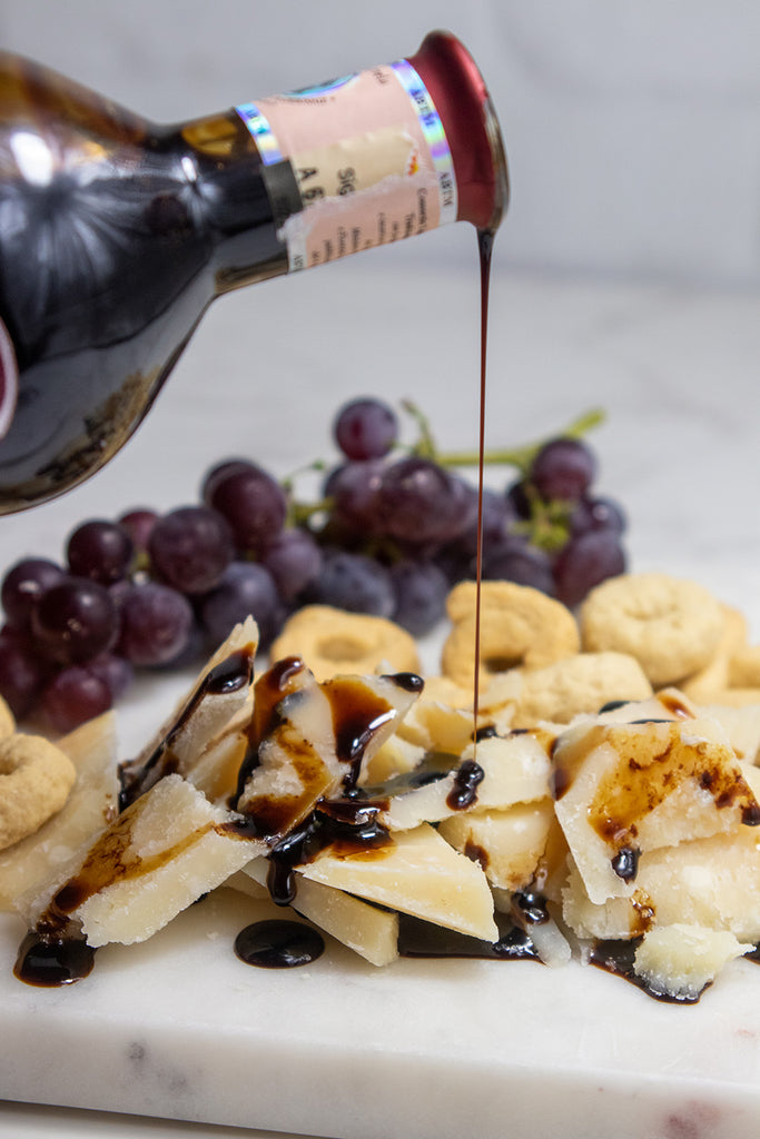 hard cheese with aged balsamic vinegar