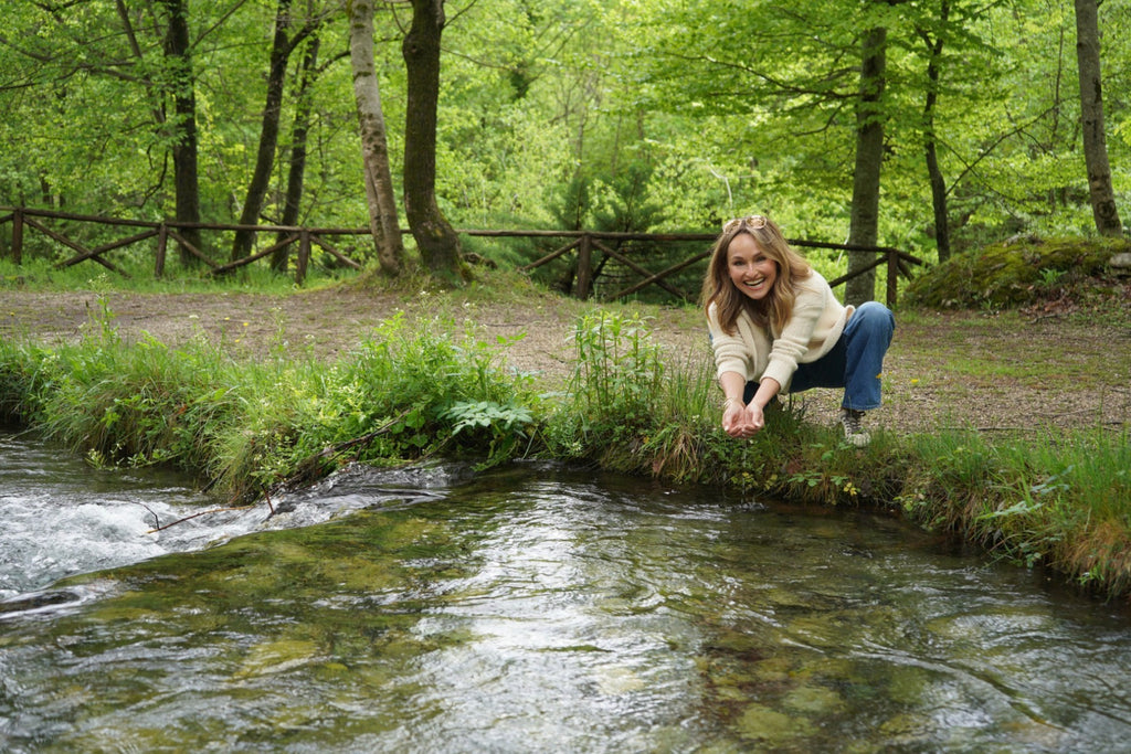 Giada at a river in Abruzzo