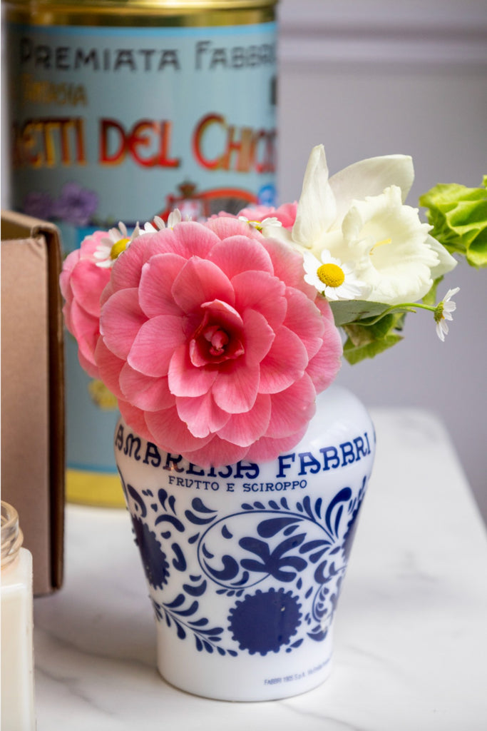 Flowers in a cherry vase