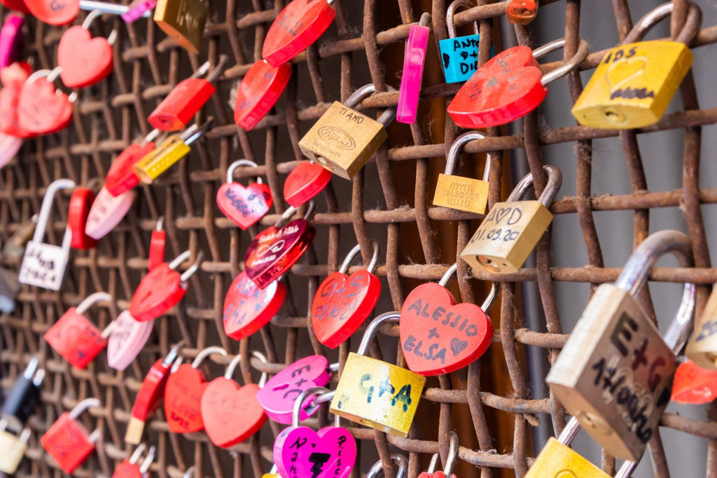 Romantic padlocks in Verona