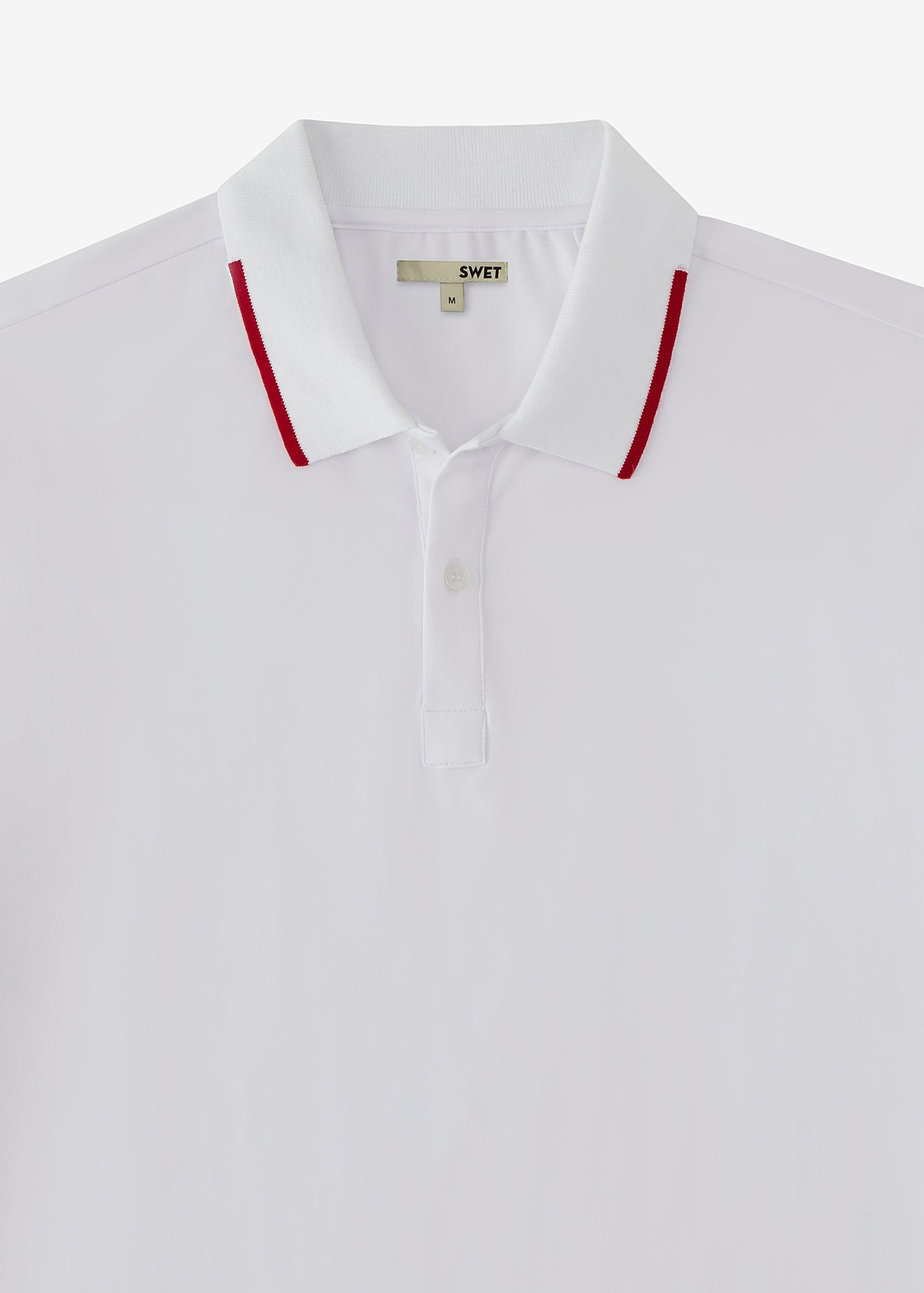 Performance Tipped Polo | White w/Red Tipping