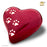 Heart Pearlescent Red Large