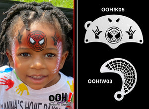 W03 Spiderweb Wrap Face Painting Stencil