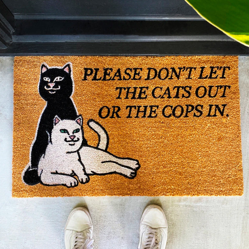 Don't Let The Cops In Door Mat (Brown)