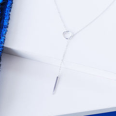 Bar None Lariat necklace in sterling silver.