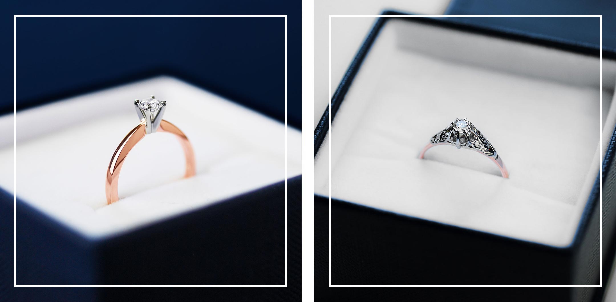 Custom Engagement Rings, Master Goldsmith, Bespoke Ring, diamond solitaire, vintage engagement ring, women's wedding ring, rose gold, shop wedding rings