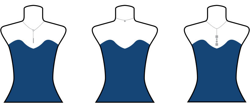 Necklace styles for strapless tops and dresses.
