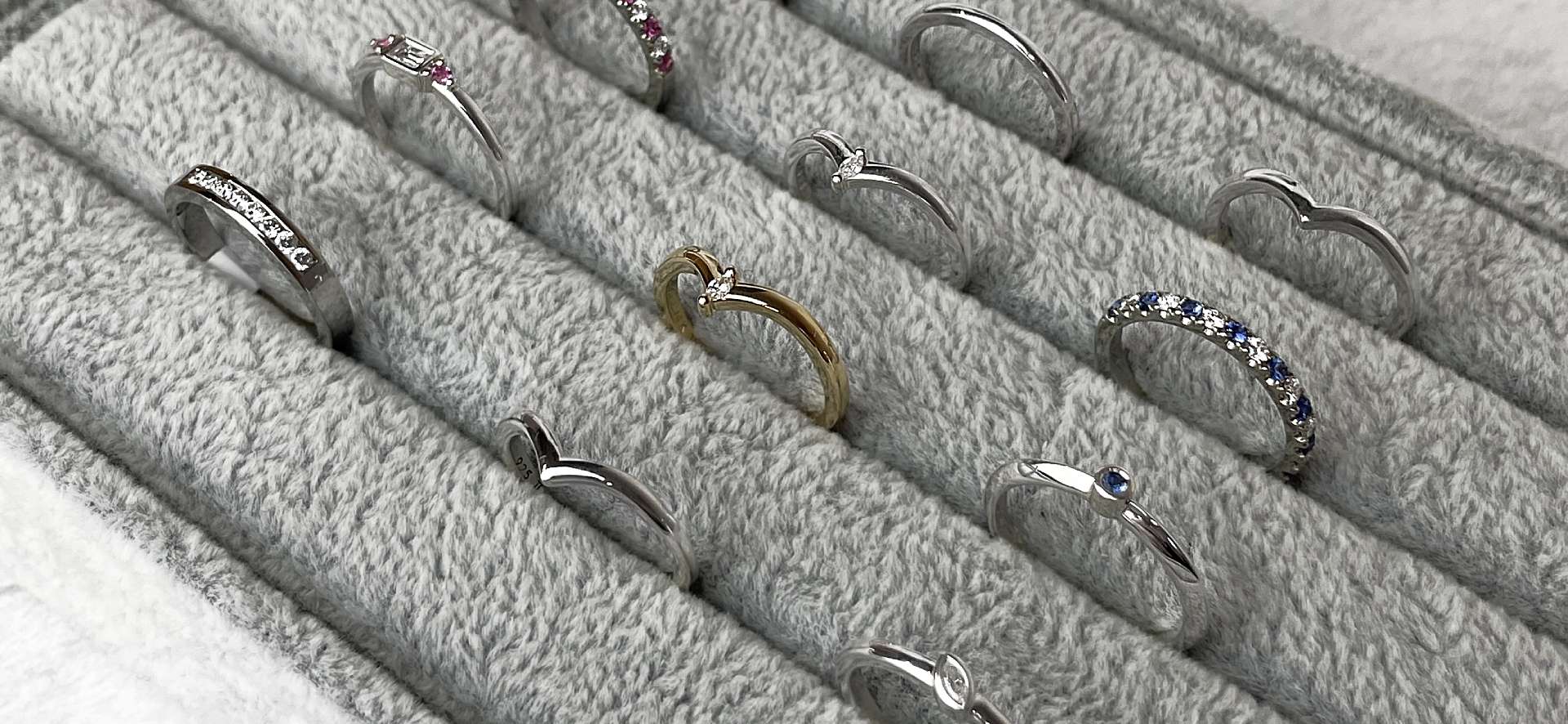 Solid Gold and Sterling Silver stacking rings. Made to order.