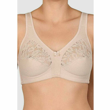 Naturana Cotton Wireless Moulded Lace Bra (A–D 34–44) 86278
