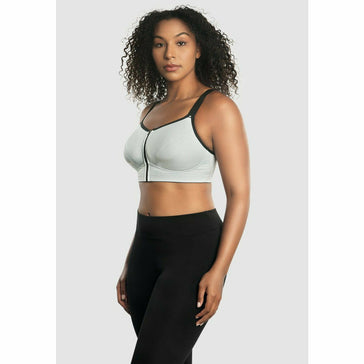 PARFAIT Women's Wave Wire-free Zip Front Sports Bra - Black - 32G