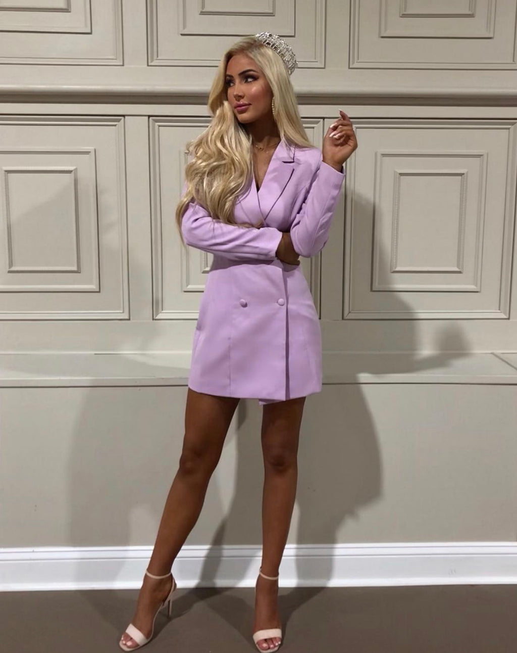 blazer dress lilac