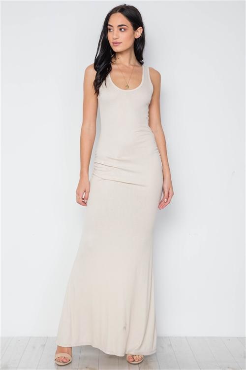 ruched tank maxi dress