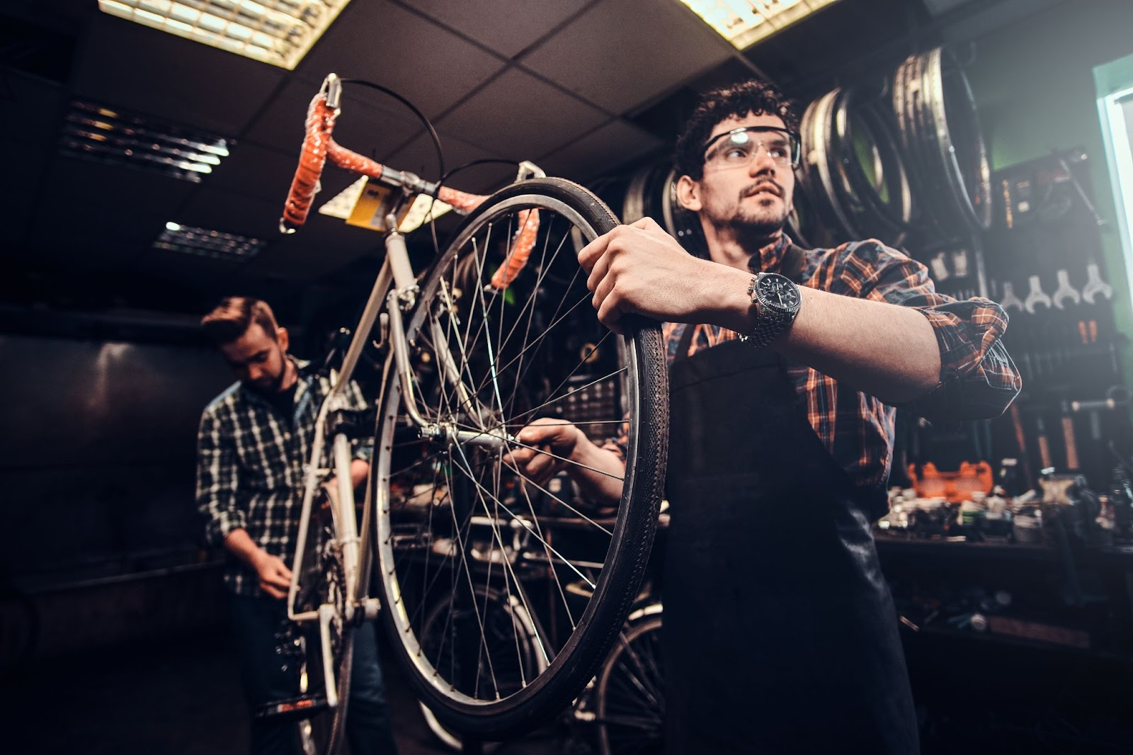 Bike Mechanic Shop Aprons and Tools