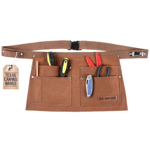 Canvas Tool Belt Sectional Apron With Detachable Cargo Pockets 