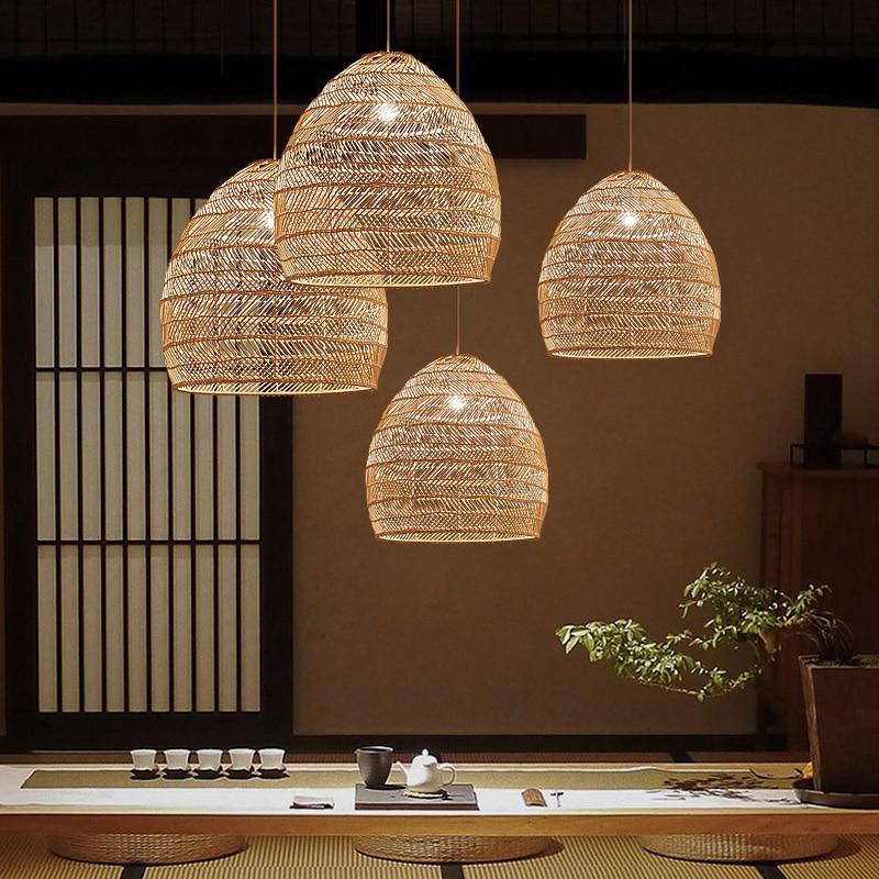 Bamboo Rattan Vintage Pendant Lamp Light alohaboho