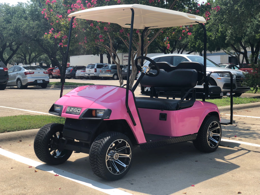 pink golf buggy
