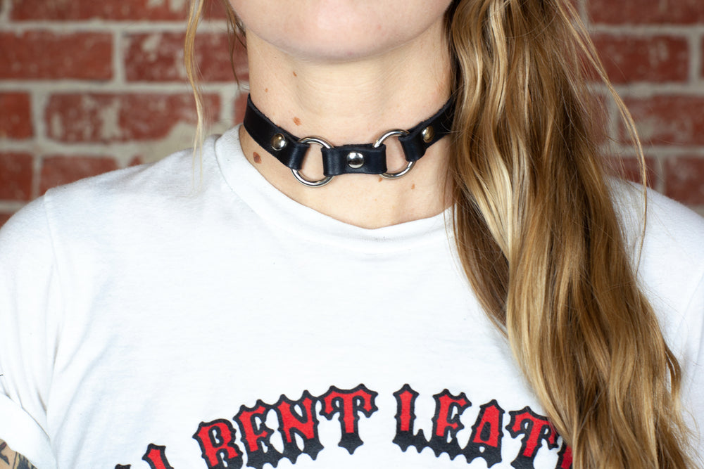 Double O Ring Choker Hell Bent Leather