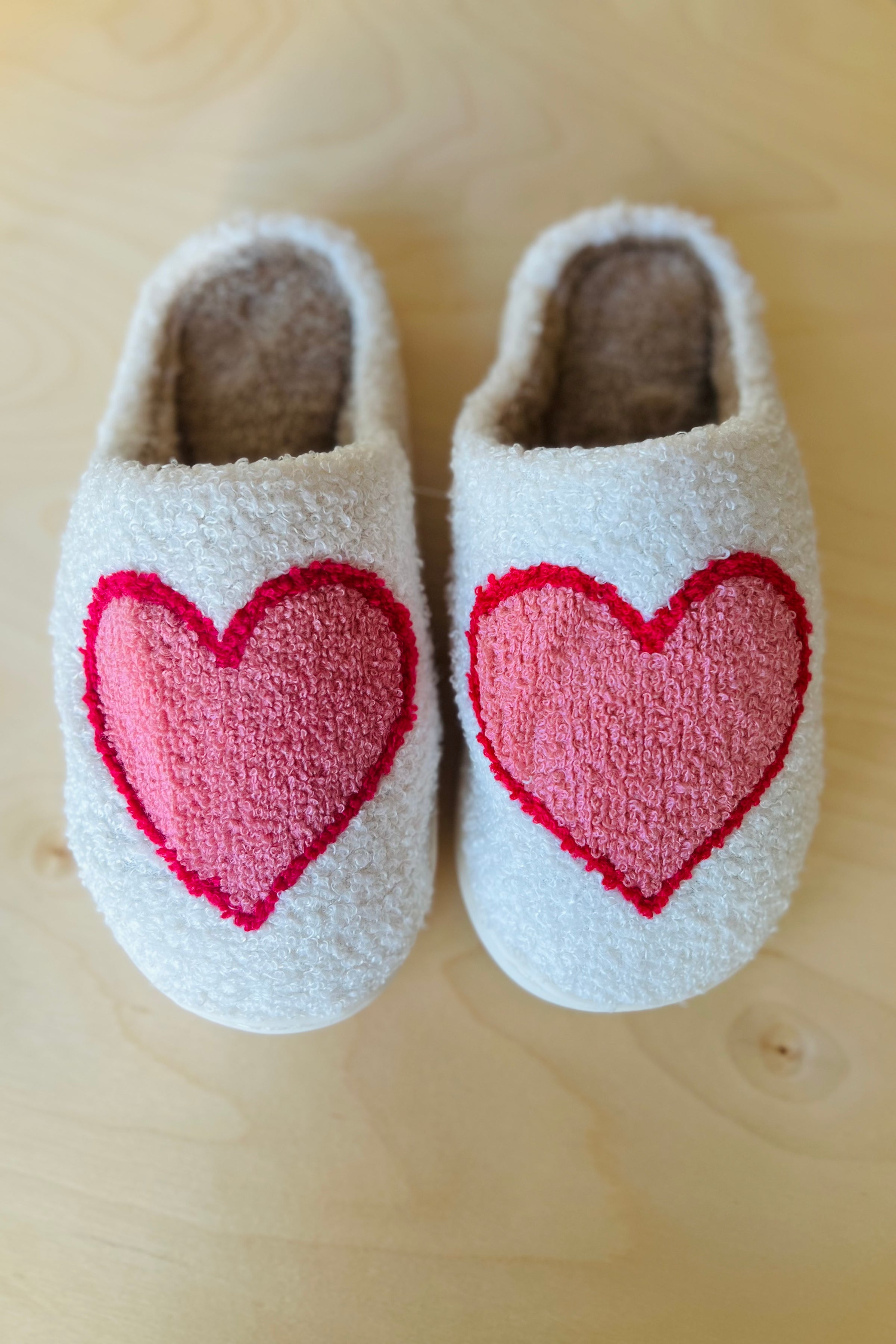 pink heart slippers