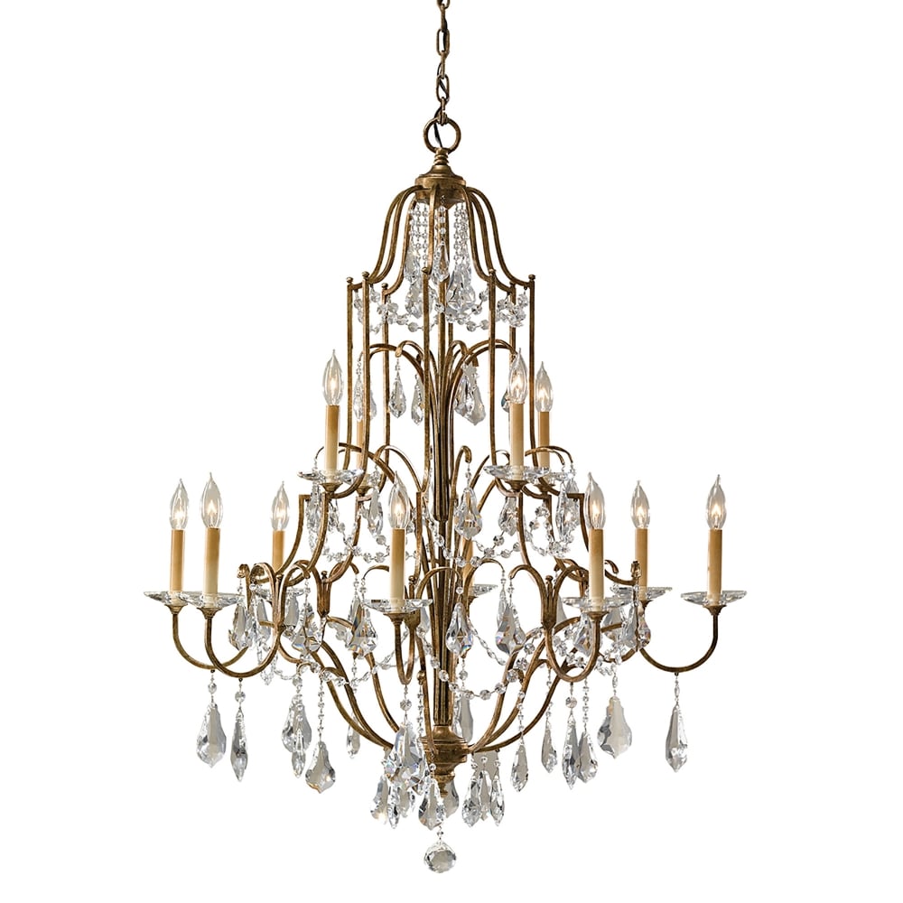 crystal chandelier with bronze finish