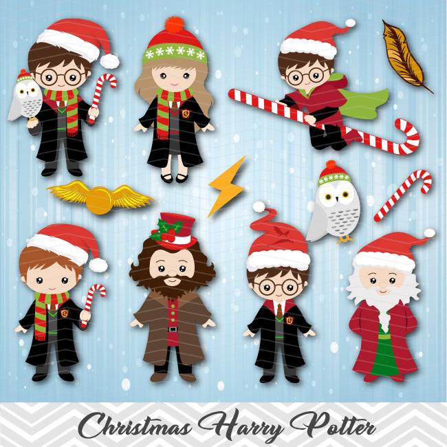 Christmas Harry Potter Digital Clipart, Harry Potter Christmas Clip Art,  00282, Tracy Digital Design